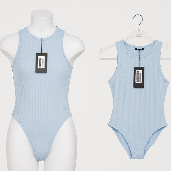 Racerback Slinky High Leg Bodysuit - Picture 1 of 4